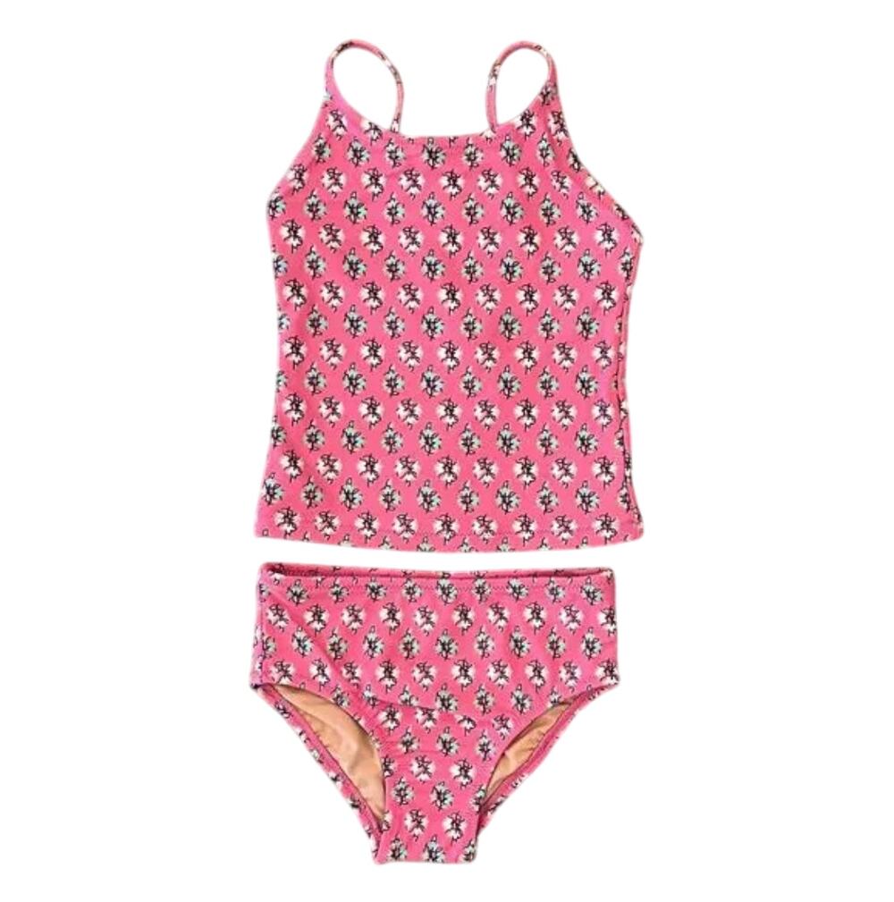 NWT J. Crew Girls' Pink Floral Tankini Set Swimsuit - SIZE 2
